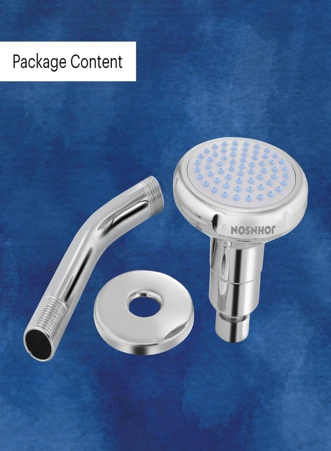 Johnson Bathrooms Johnson Venus Overhead Shower with Steainless Steel Shower Arm| ABS Rain Flow Rotating 60.5mm long & 105.8mm wide rounded shower head with 163mm long shower arm| 1-Year Warranty (S1213CAMZ - Chrome) - Image 4